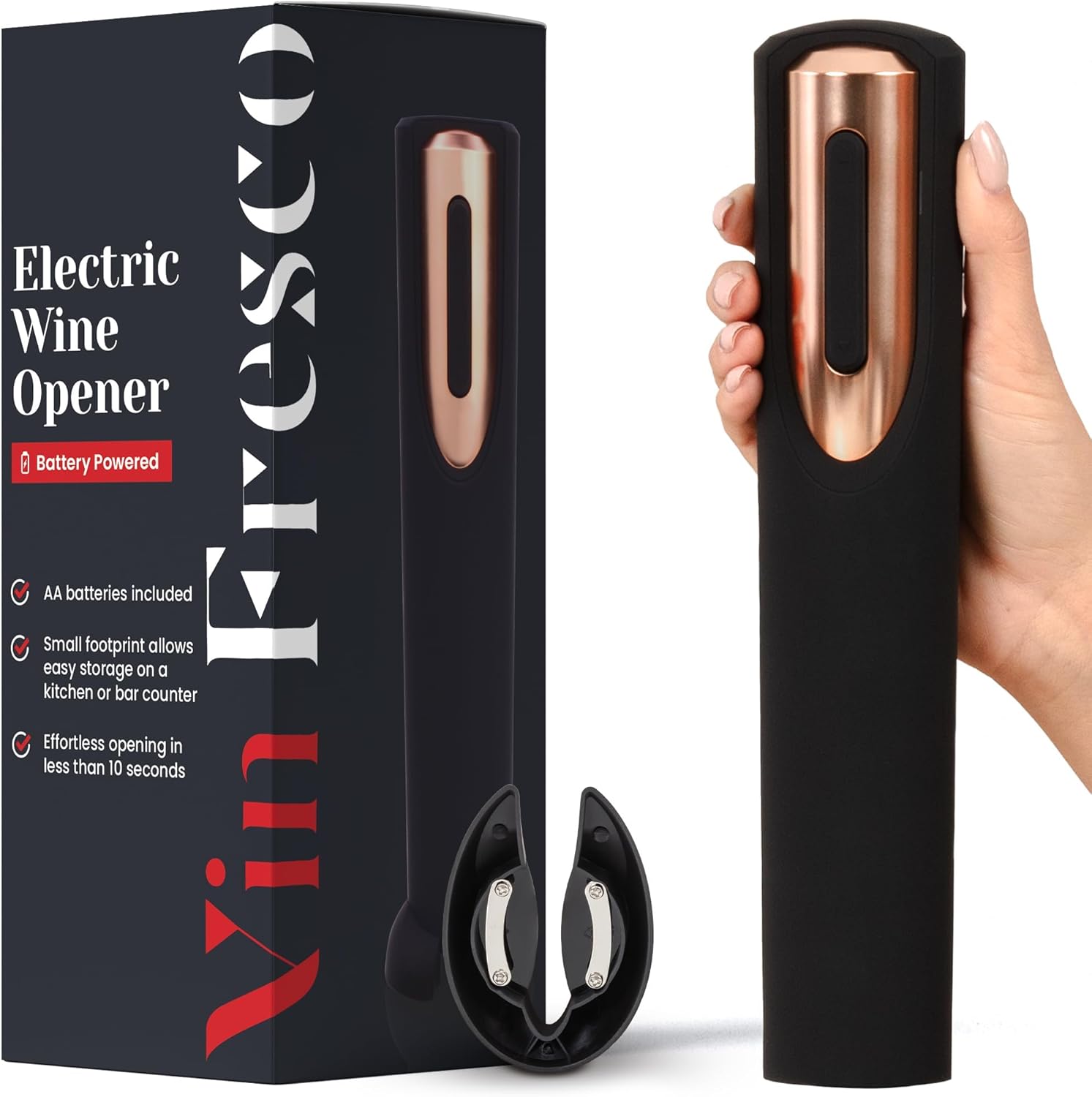 VIN FRESCO battery operated electric wine opener gift set
