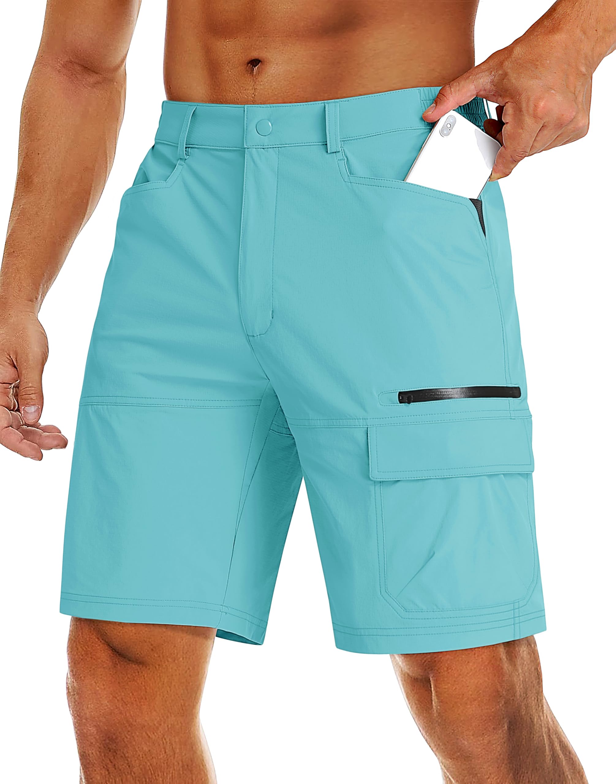 MAGCOMSEN Men's Hiking Cargo Shorts 9" Quick Dry Lightweight Summer Casual Shorts for Men Work Golf Outdoor 5 Pockets