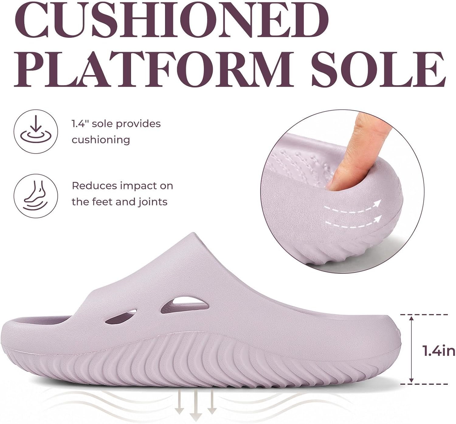Women's Recovery Slide Sandals | Arch Support Cushion Comfort Footbed With Deep Heel Cup