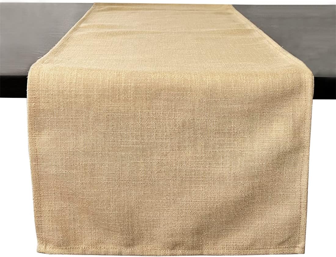 Fennco Styles Everyday Design Solid Color Table Runner 16" W x 108" L - Grey Table Cover for Home, Farmhouse Décor, Banquets, Family Gathering and Special Occasion
