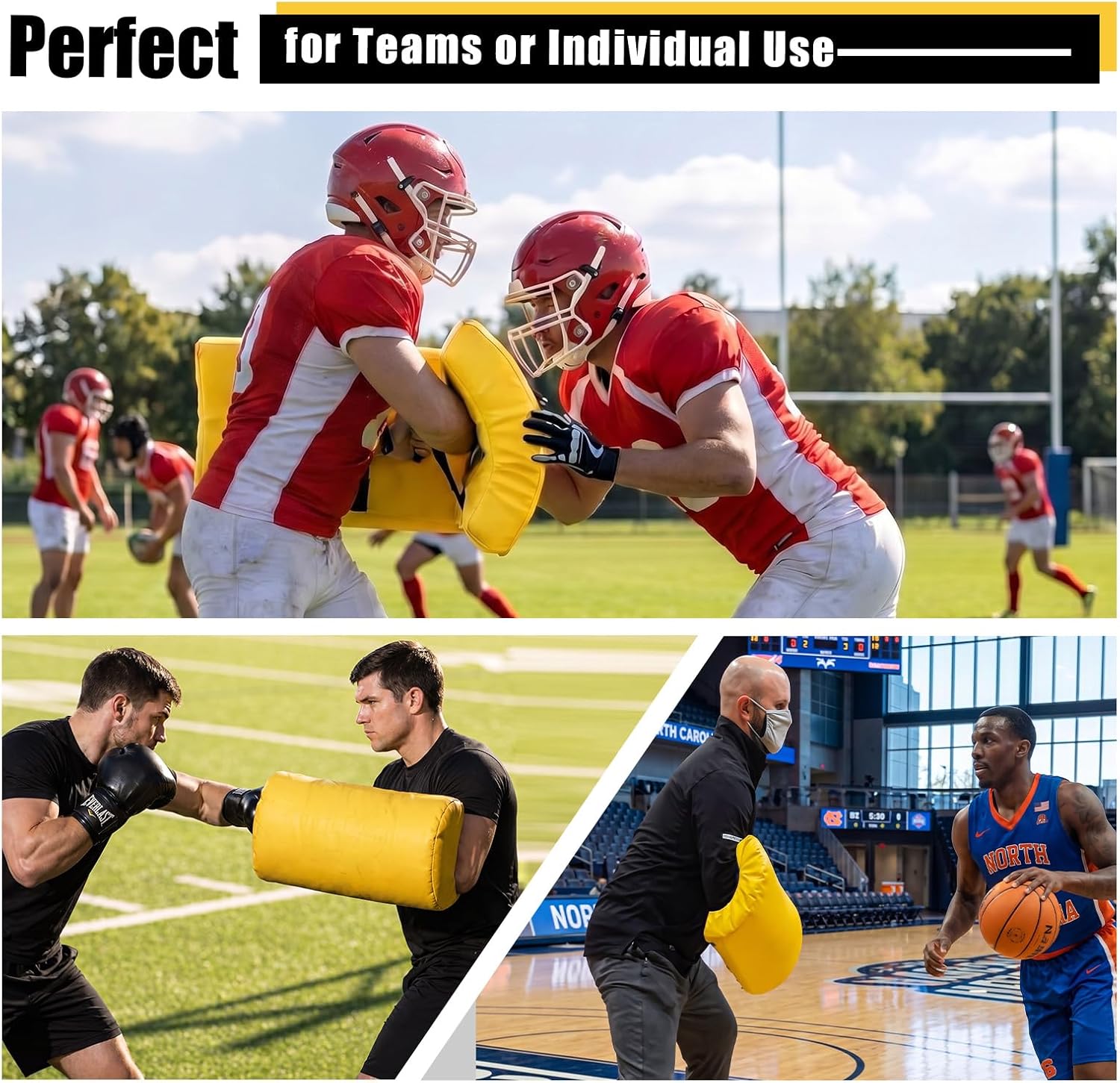 Tinideya Curved Football Forearm Shield Blocking Pad Weatherproof PVC Football Forearm Blocking and Sparring Training Pads Denser Softer Foam Training Equipment for Coaches Backs Team Drills Running