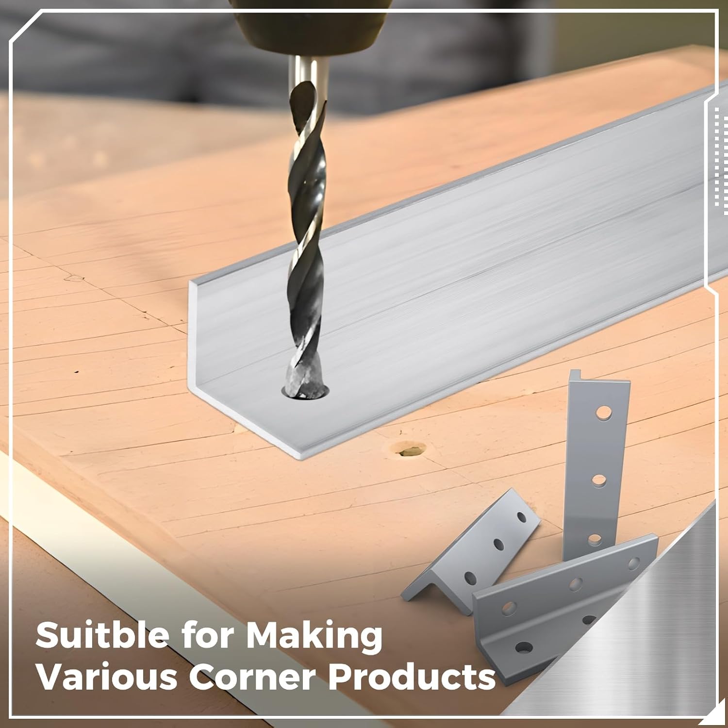 13-Inch Aluminum Angle 3x3 Inch, 1/4" Thick Aluminum Angle Stock, Structural Aluminum Angles Iron 6061, 1 Pack