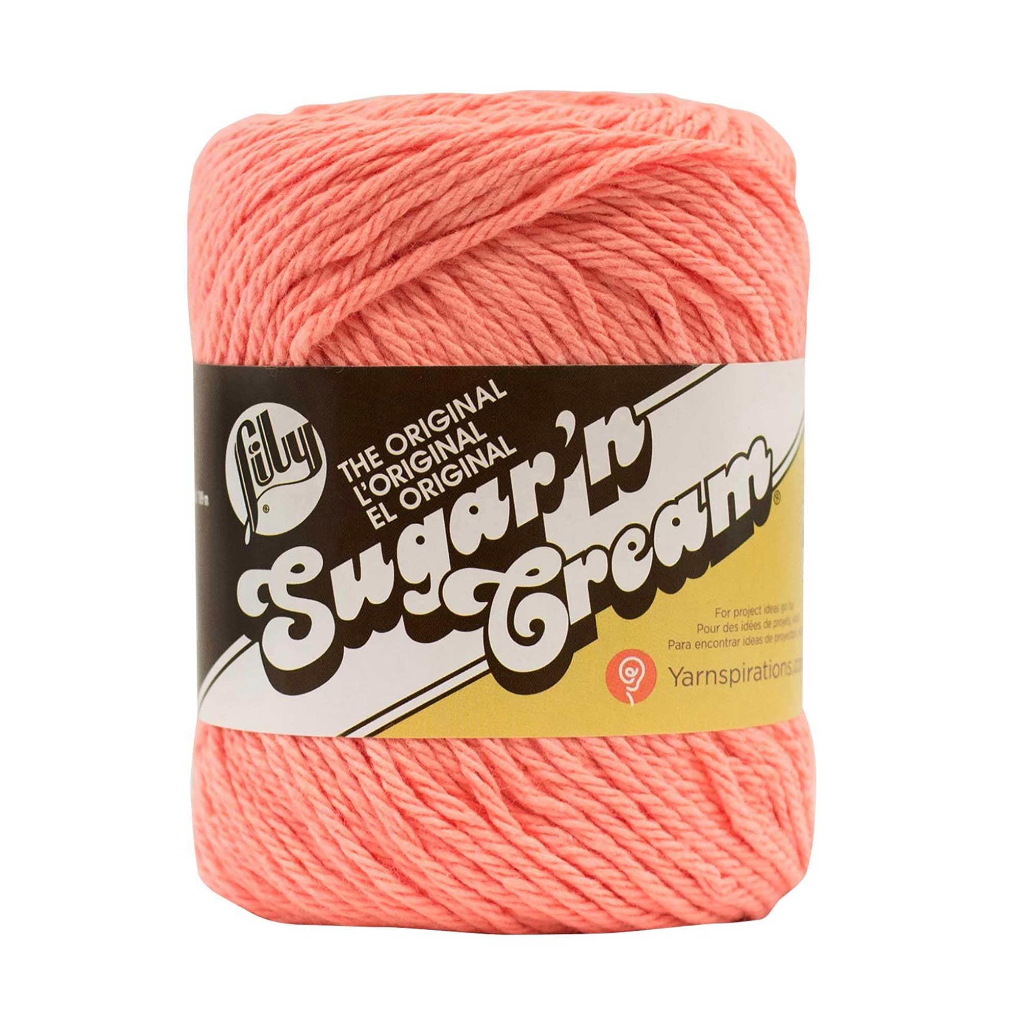 Lily Sugar 'N Cream The Original Solid Yarn, 2.5oz, Medium 4 Gauge, 100% Cotton - Tea Rose - Machine Wash & Dry