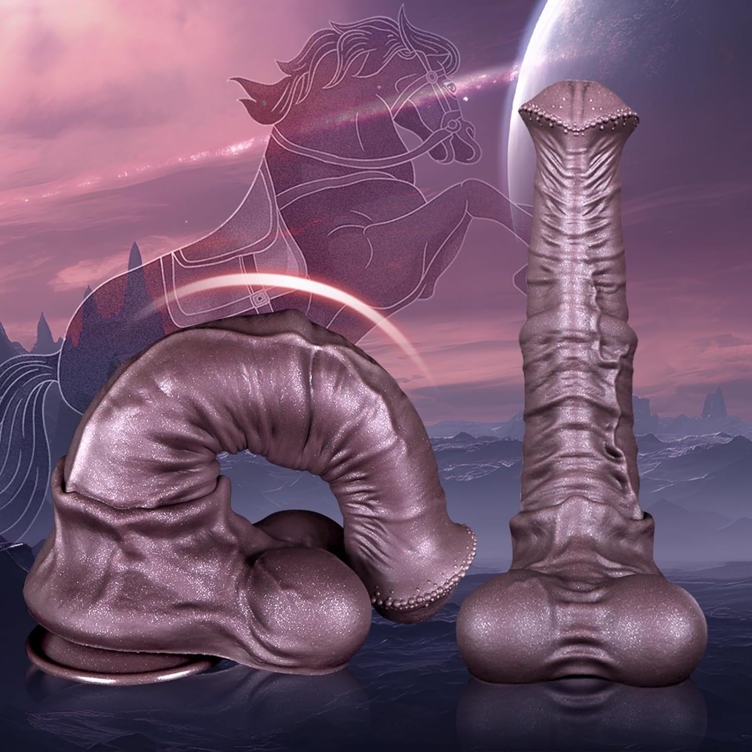 13.5 inch Extra Large Horse Dildo, 3.2'' Diameter Huge Thick Dildo Monster Big Dildos with Strong Suction Cup for Anal Play, Silicone Animal Fantasy Dildo Anal Plug Sex Toy for Women Men Gay