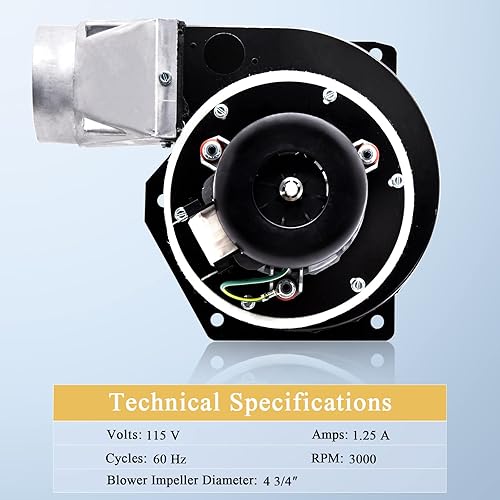 Miniatura 3 de Criditpid Motor de soplador de escape 80602 de repuesto para estufas de pellets Vogelzang VG5790, VG5770, estufa estadounidense y USSC AP5660L,