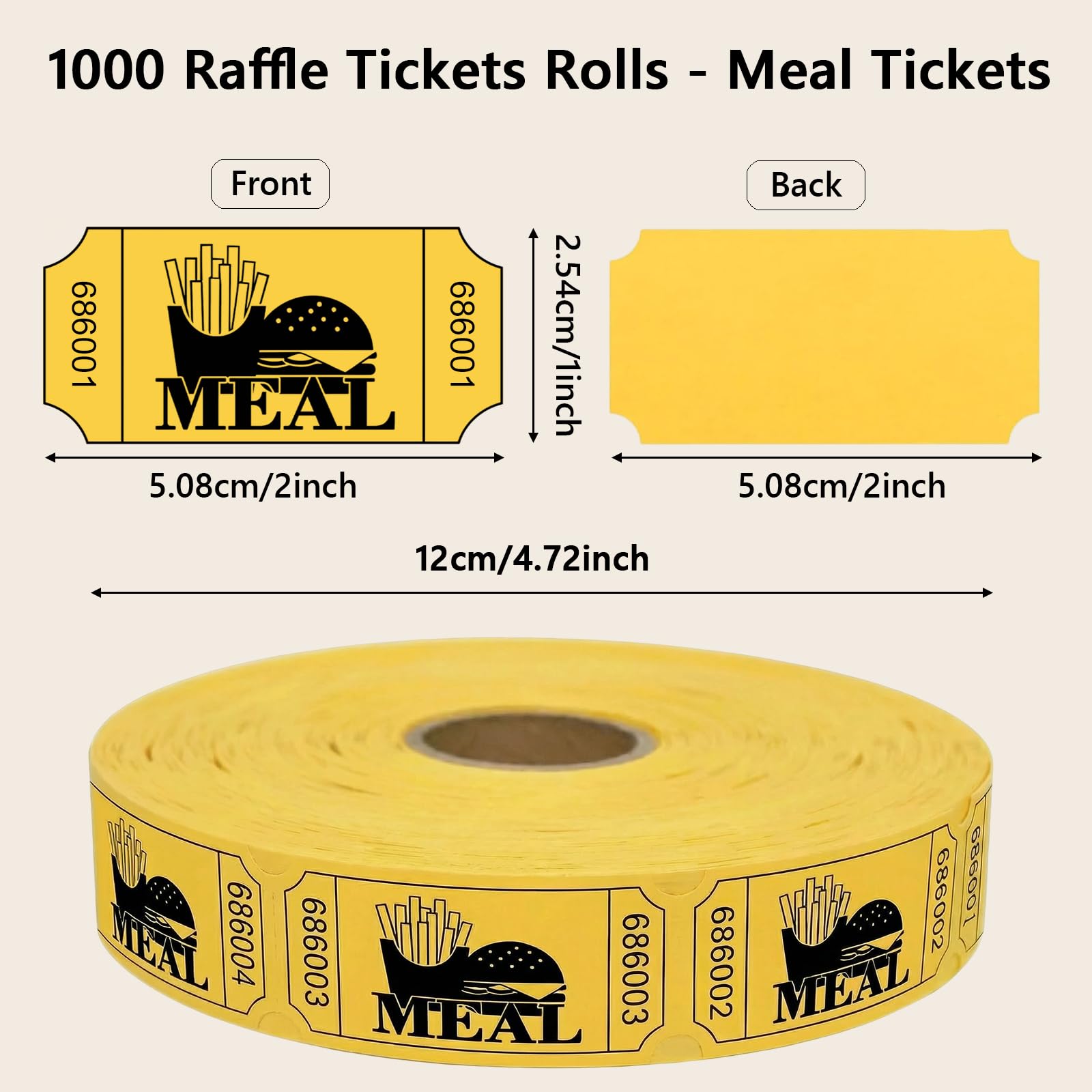 1000 biglietti numerazione continua, biglietti di valore, rotoli per guardaroba, lotteria eventi