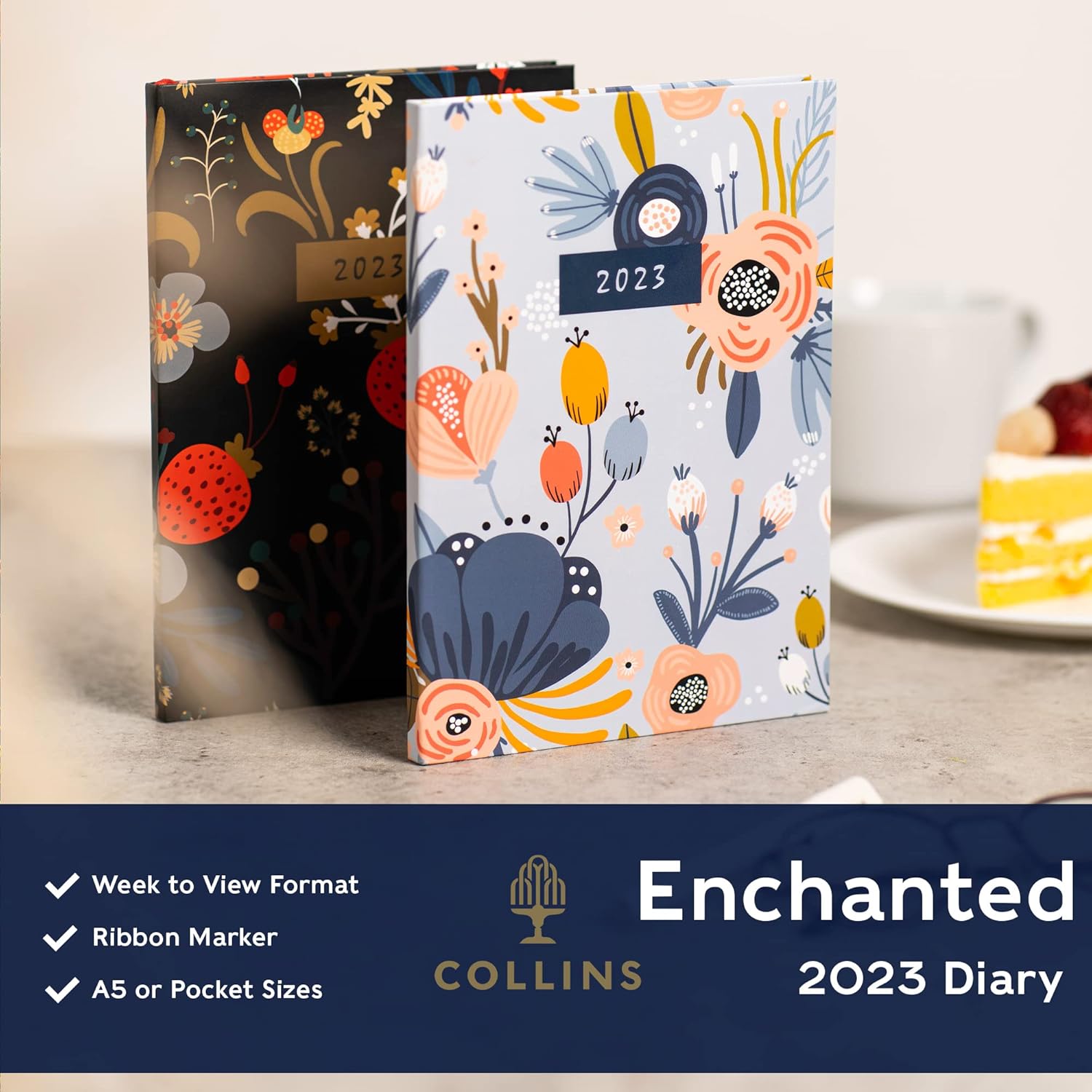 Collins Enchanted Pocket Week to View 2023 Diary - Light Blue (EN73.57-23) - Complete Planner, Agenda and Journal