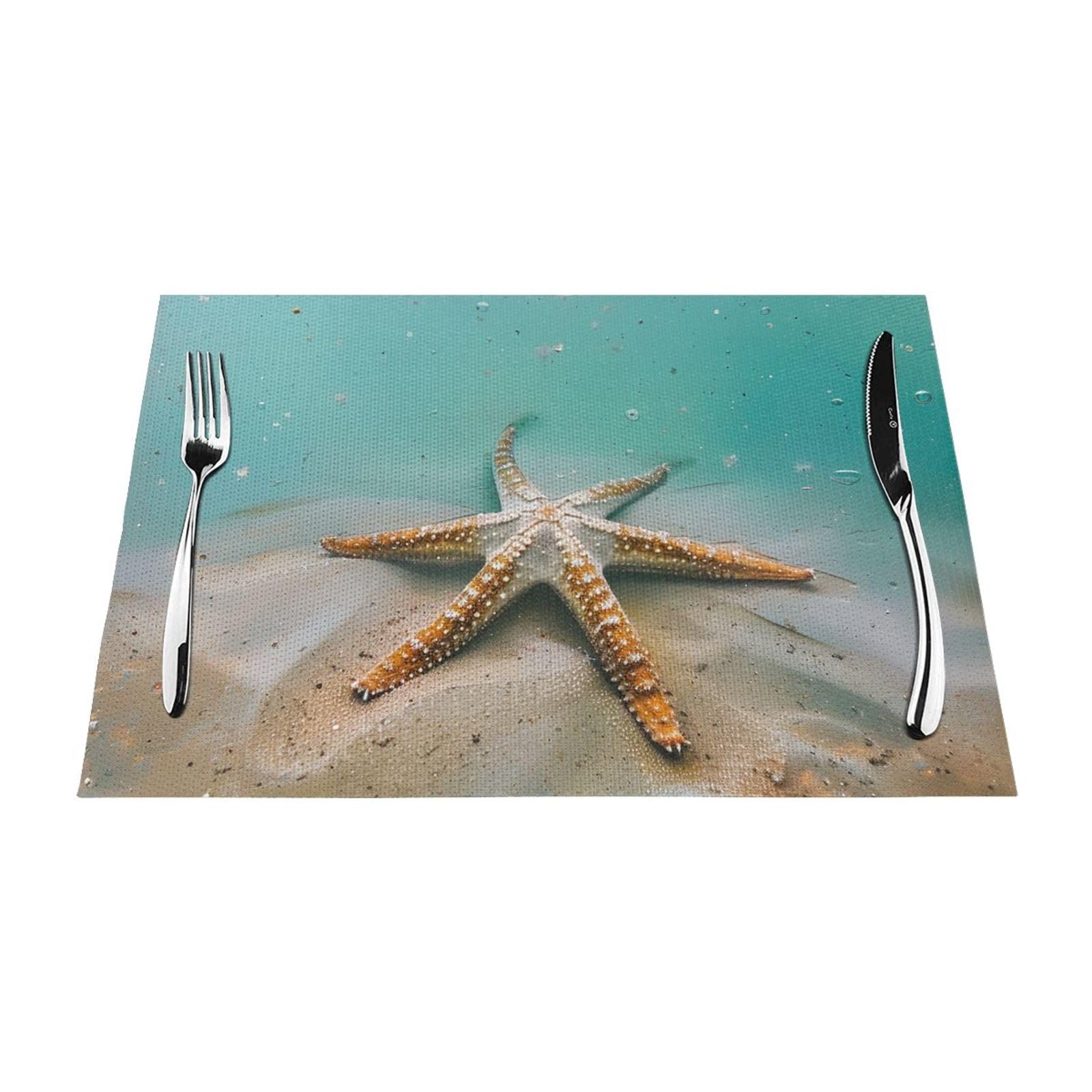 Sets de table PVC antidérapants résistants à la chaleur lot de 6 pièces marines
