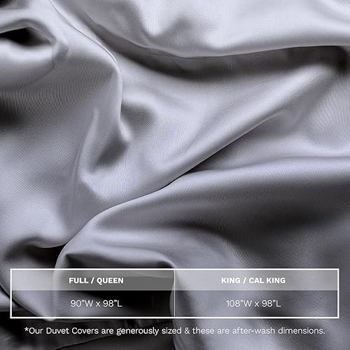 Miniatura 5 de LUXOME Funda de edredón  100% viscosa de bambú  Tacto suave y sedoso  Regulador térmico  2 lazos de funda  KingCal King - 108 x 98 pulgadas  Piedra