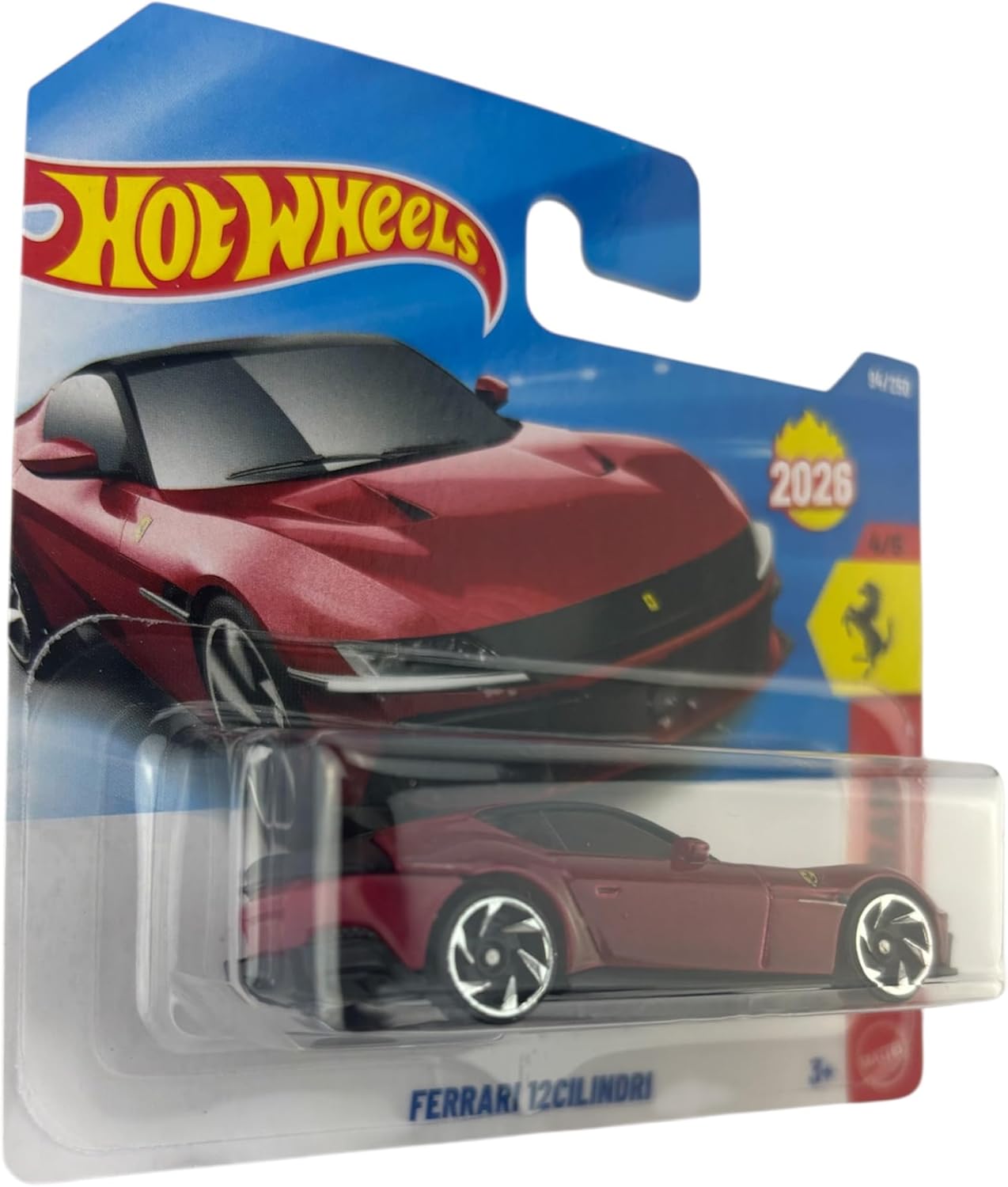 Hot Wheels Ferrari 12Cilindri - Ferrari 4/5 - JJH41 - Short Card - Red - Mattel 2026 (94/250) - Licensed Model - 1:64 - Super Sports Car