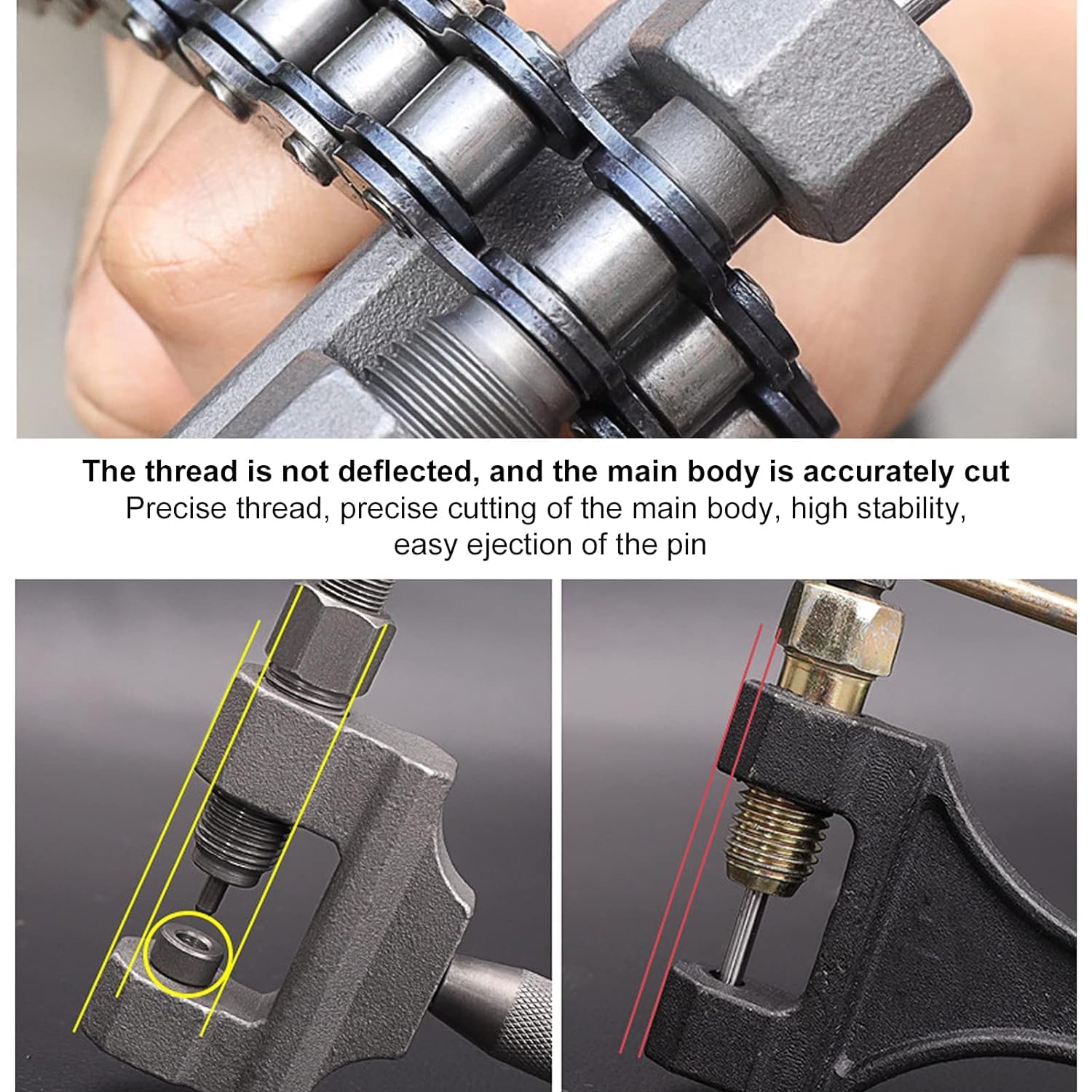 AASONS Motorcycle Sprocket Chain Breaker Chain Removal Drive Splitter Cutter Link Repair Cutter & Riveting Tool Universal for All Types of Cycles Bikes ATV Chains 4
