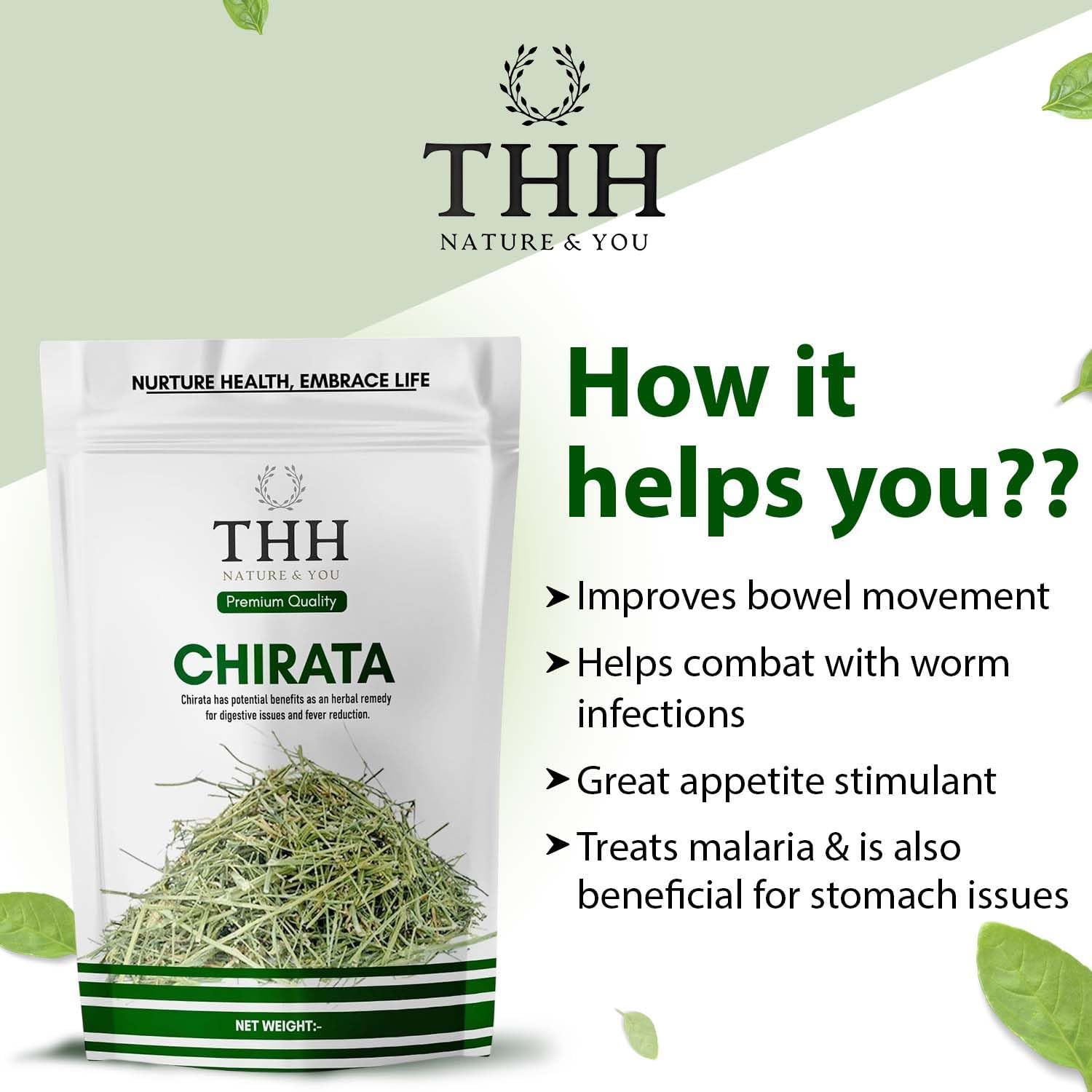 THH Kirayata Chirayata - 400gm | Natural and Organic Bitterstick Chirata | Pure Chiravata Herb | For Immunity Building and Stomach Problems | Bhunimba Herb Loose Leaves 3