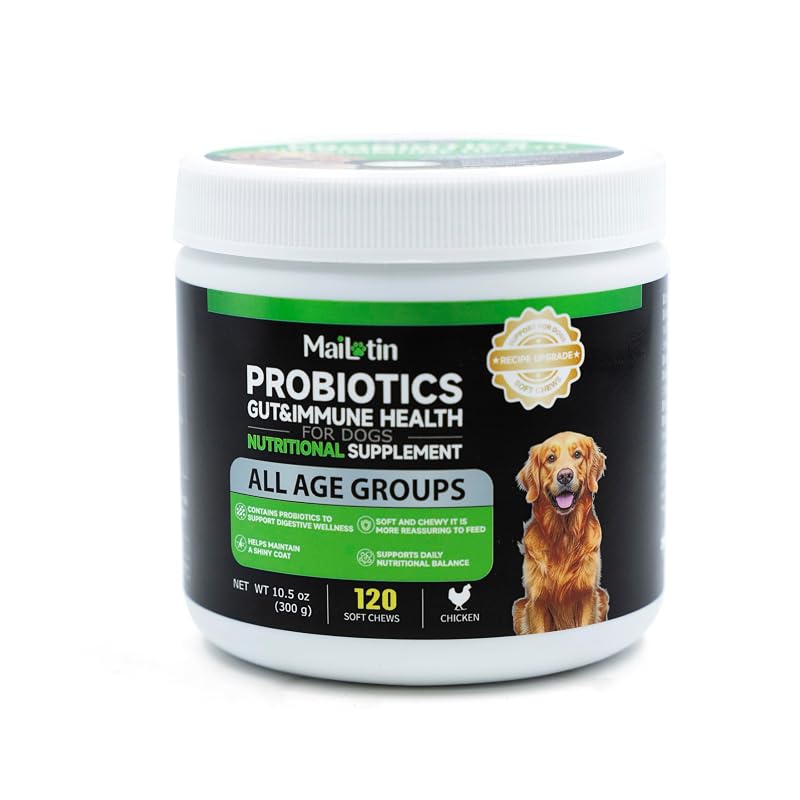 Probiótico para Cães em Soft Chews com Sabor de Frango MaiLotin, 120 Unidades
