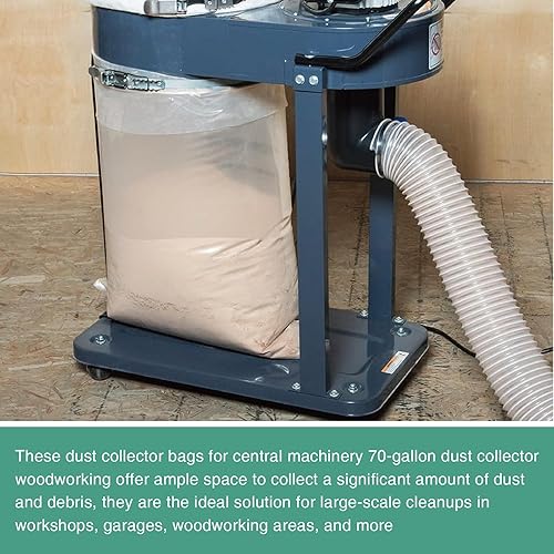 Miniatura 5 de Bolsas para colector de polvo y vacío mejoradas, para colector de polvo de carga de puerto de maquinaria central, bolsa de plástico transparente de