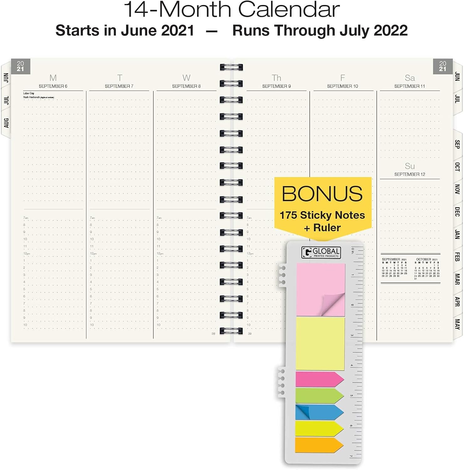 Essential 8.5x11 Monthly & Weekly 2021-2022 Planner - (8.5x11 - June 2021 Through July 2022) : Office Products
