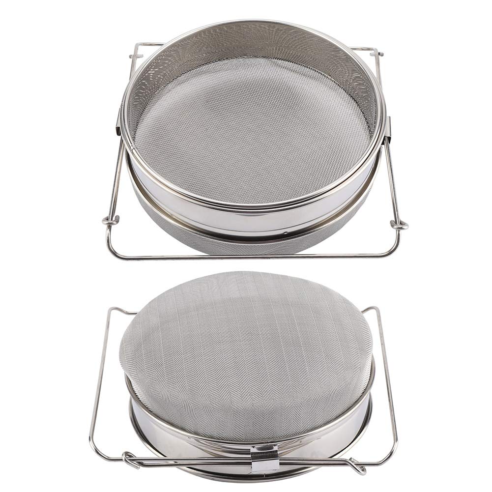 Filtro Per Miele In Acciaio Inox Doppio Setaccio | Kit Per Apicoltura Con Bracci Regolabili