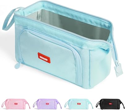 Large Pencil Cases for Girls Boys, Big Capacity Pencil Pouch, Blue
