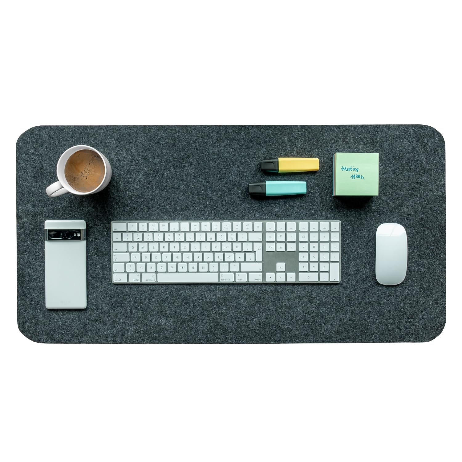 Sous-Main Feutre XXL 80x40cm Gris Clair - Tapis De Souris Bureau Gaming Antidérapant