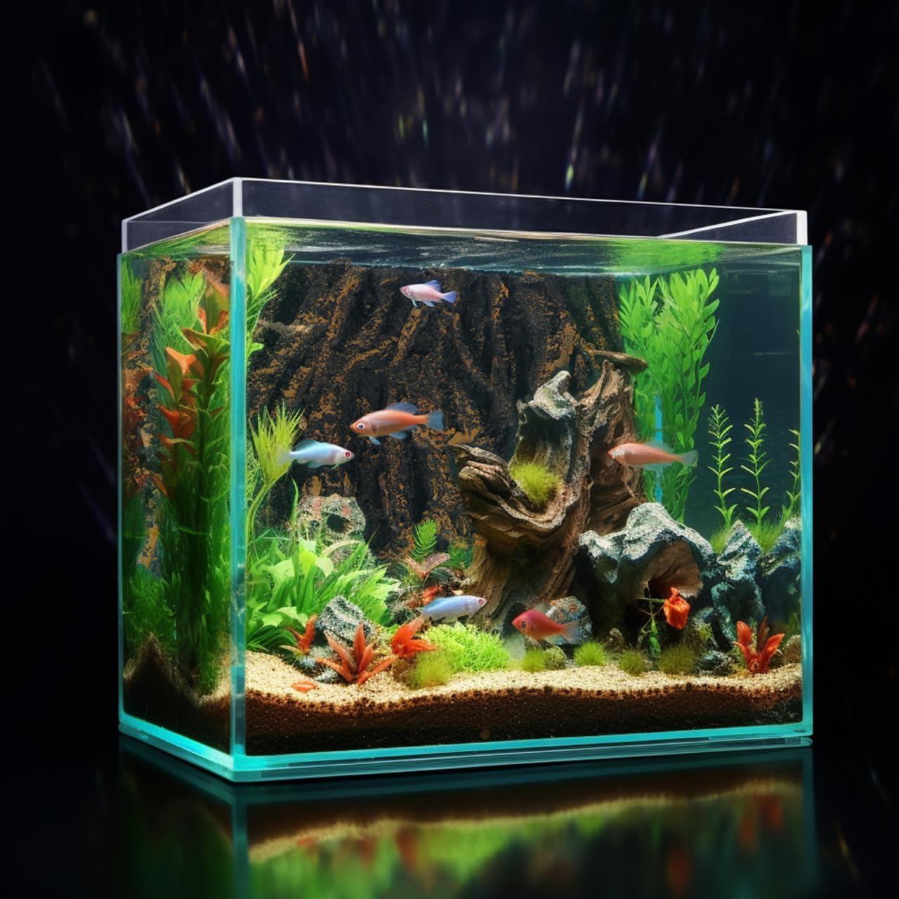 Toddmomy 3D Tree Root Aquarium Background Board Lightweight Reptile Tank Backdrop Panel for Fish Tank Turtle Enclosure 17.71X11.81X1.77 Inch