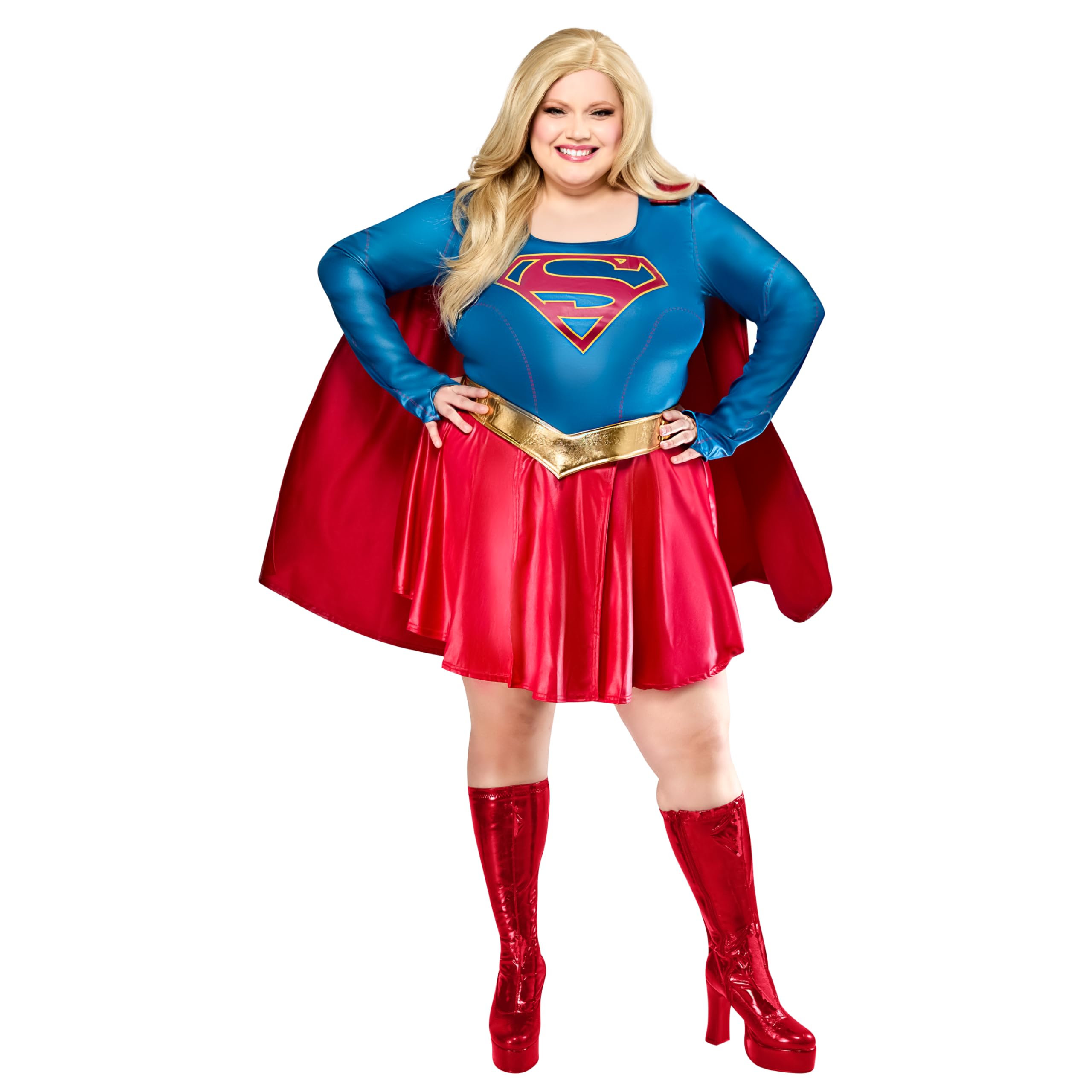 DC Superheroes Supergirl serial telewizyjny: sukienka kostiumowa Supergirl dla dorosłych od Rubies, damska plus
