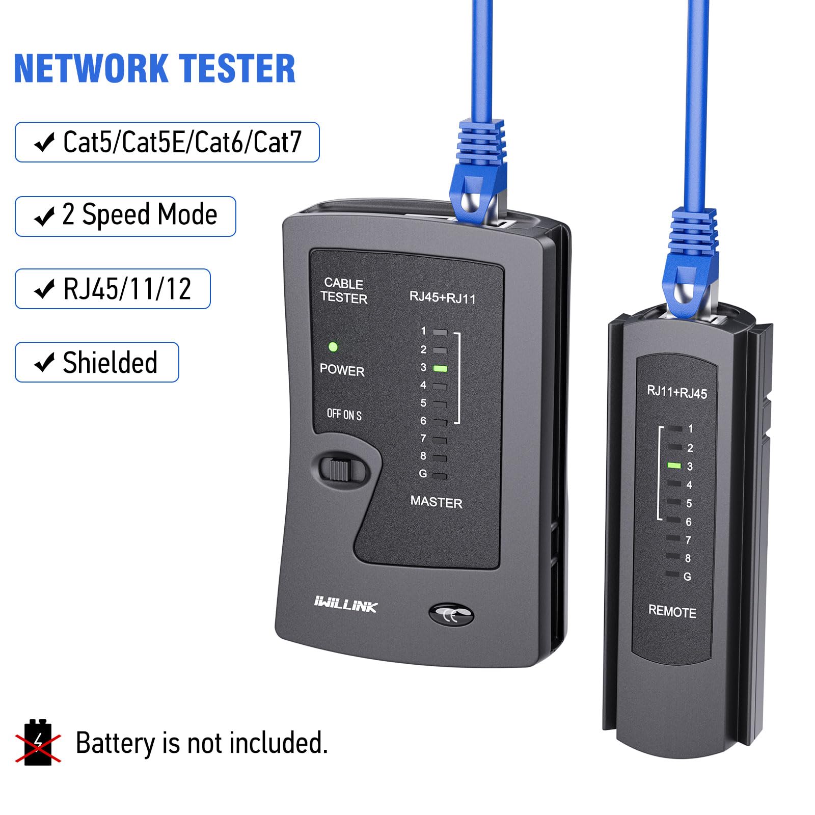 iwillink Netzwerk Werkzeug Set, RJ45 Crimpzange für Netzwerkstecker | Mit Crimpzange, Cat 7 Stecker, RJ45 Stecker Werkzeuglos, Keystone Modul, Auflegewerkzeug, Netzwerktester für RJ45/11/12 Kabel