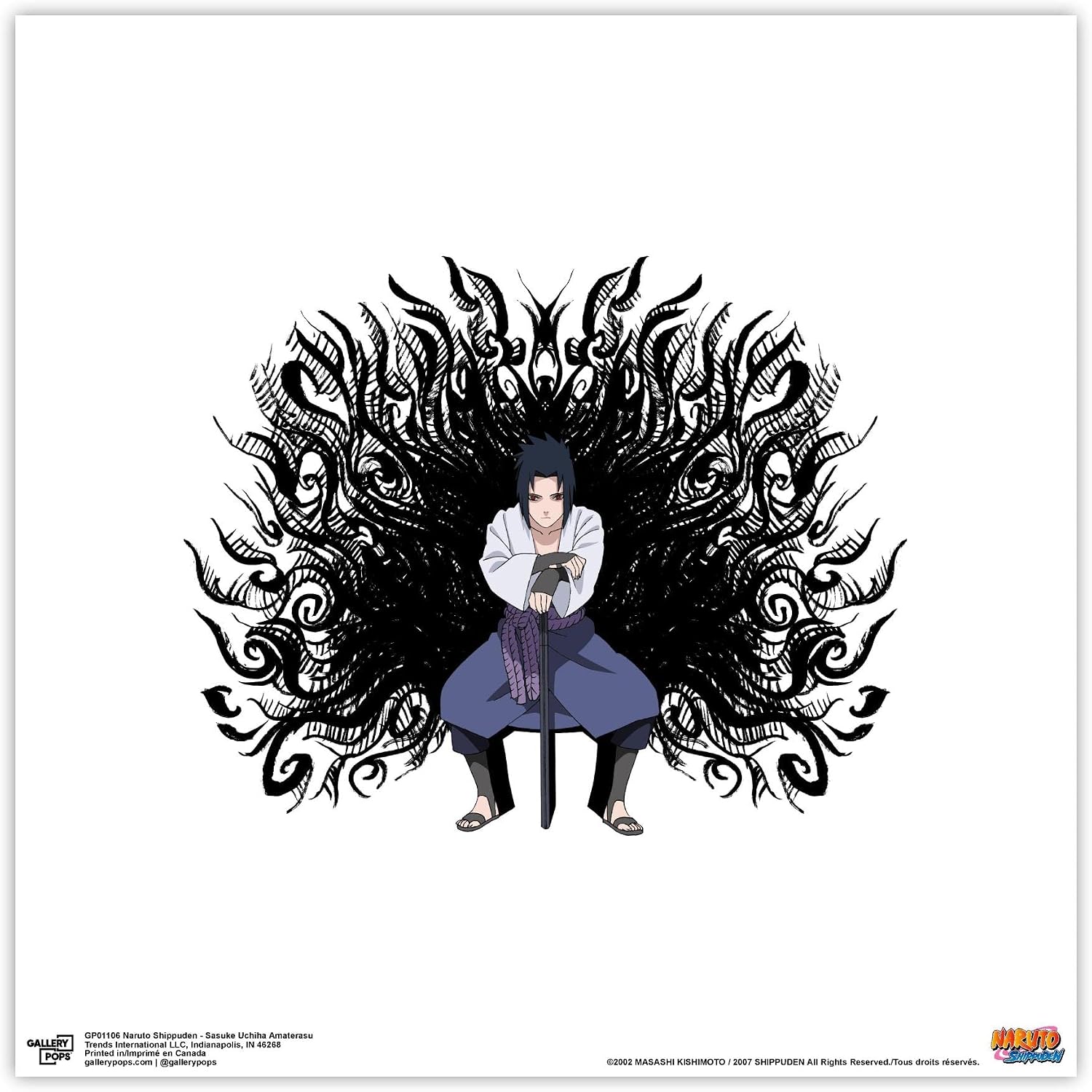 Trends International Gallery Pops Naruto Shippuden - Sasuke Uchiha Amaterasu Wall Art, Unframed Version, 12'' x 12''