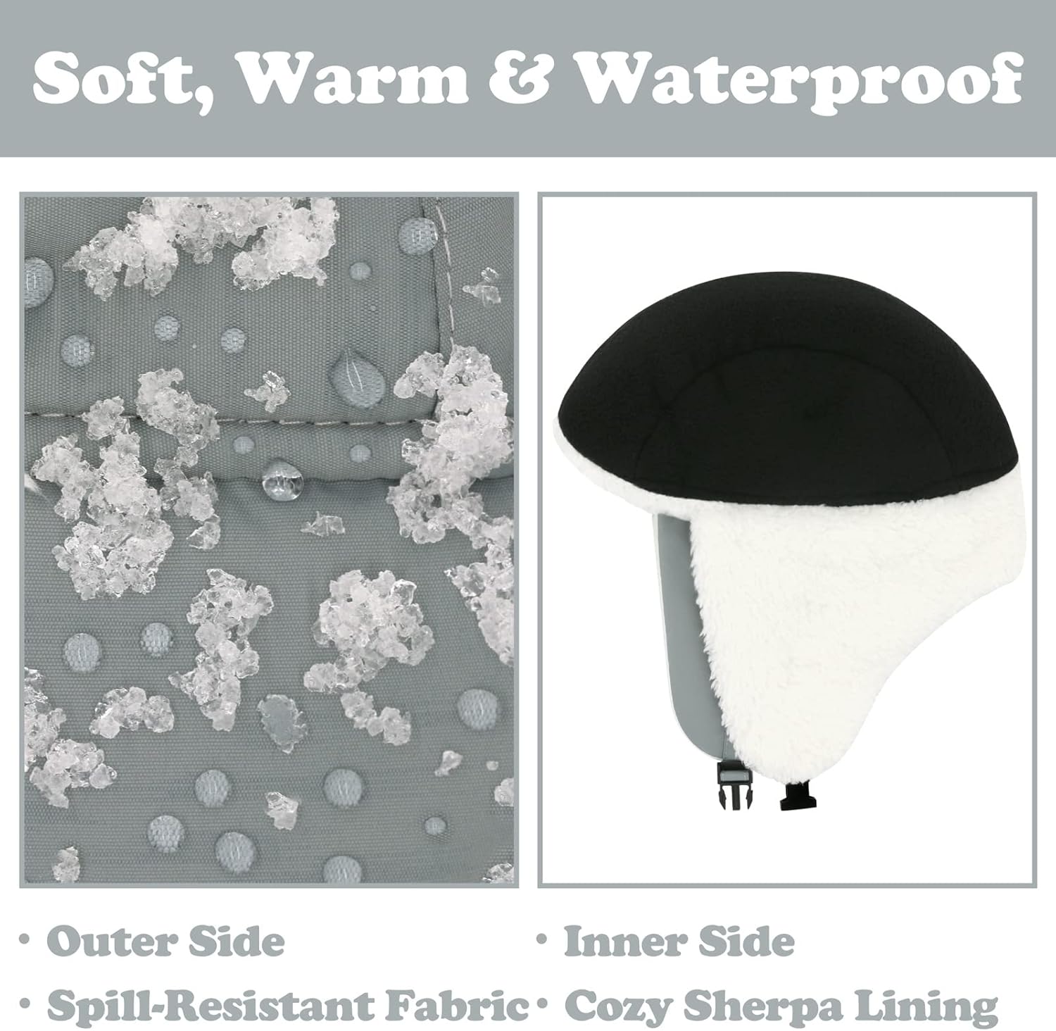 Sarfel Toddler Winter Hat Baby Winter Hat Waterproof Infant Kids Snow Hats Warm Fleece Toddler Trapper Hats Kids Beanie Cap - Image 2