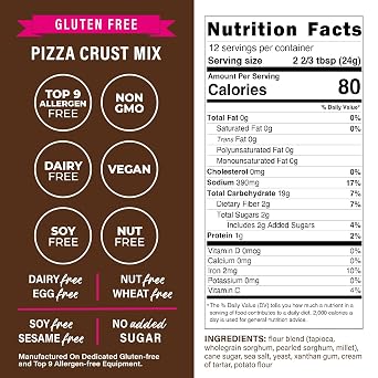 MinusG Gluten Free Pizza Crust Mix, 10 oz