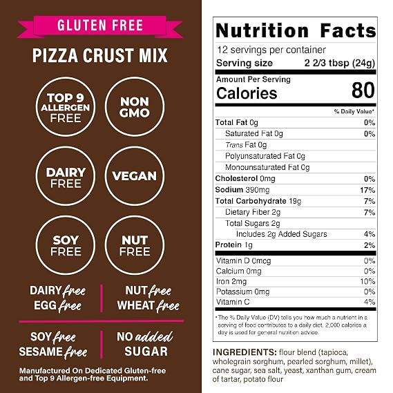 MinusG Gluten Free Pizza Crust Mix, 10 oz