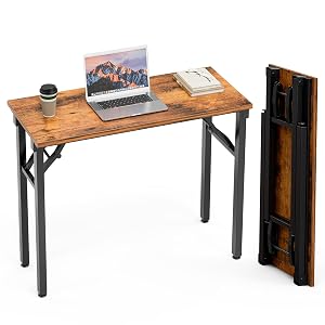 TEMI Small Computer Desk Folding Table - 35 8 Foldable Office Desk No Assembly Perfect for Small Spaces