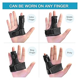 Sumifun Finger Brace, Trigger Finger Splint for Index Middle Ring Pinky Finger Arthritis Pain, Tendon Injury, Broken Mallet Finger Stabilizer Supports for Dislocated Knuckle Immobilizer Wrap,Black