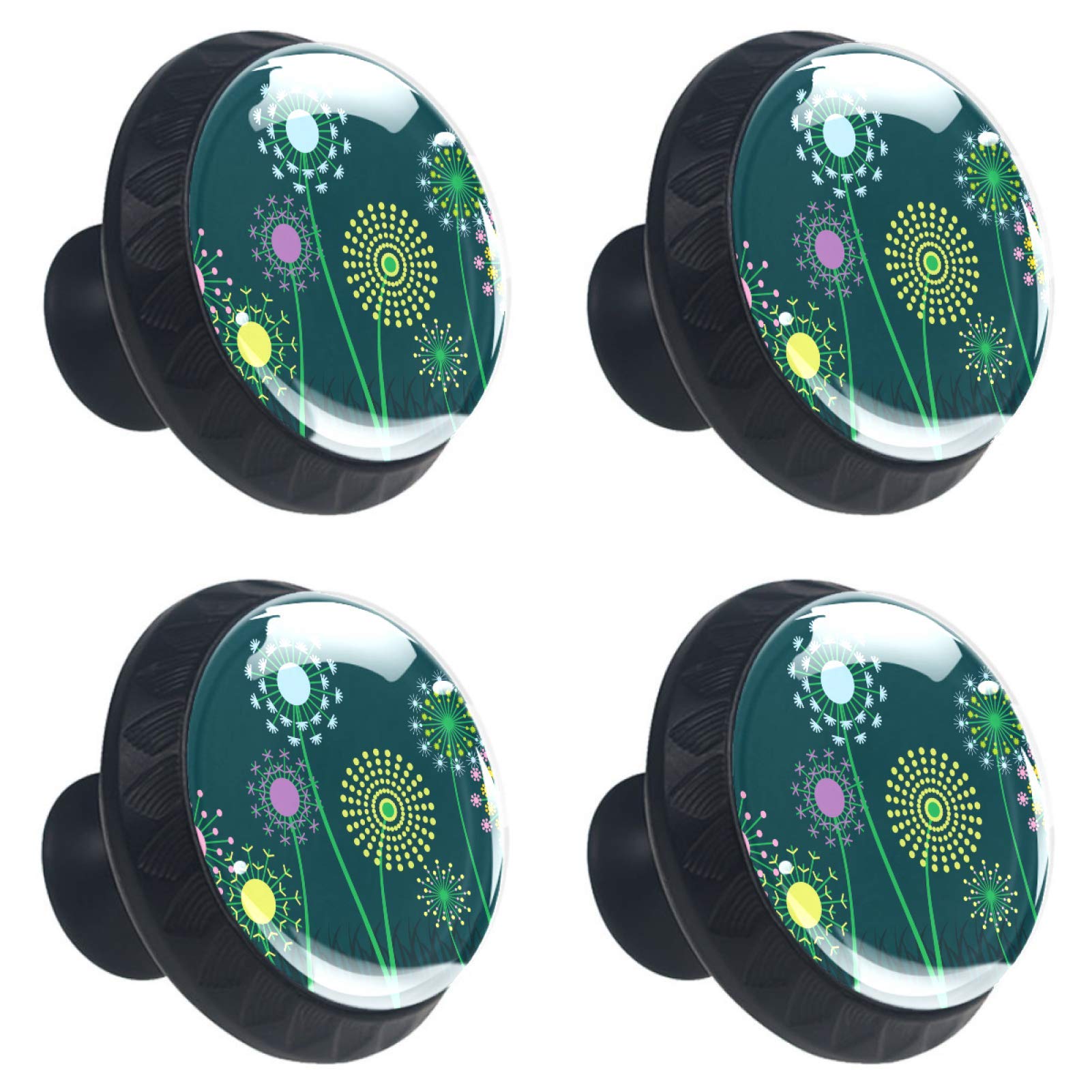 Boutons de meuble ronds en verre vert foncé pour remplacer vos anciennes poignées de placard