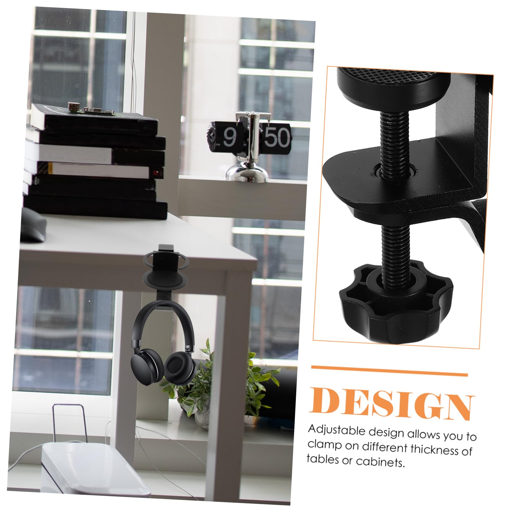 POPETPOP Colgador de Auriculares para Escritorio Soporte de Abrazadera para PC Soporte para Vasos para Trabajo