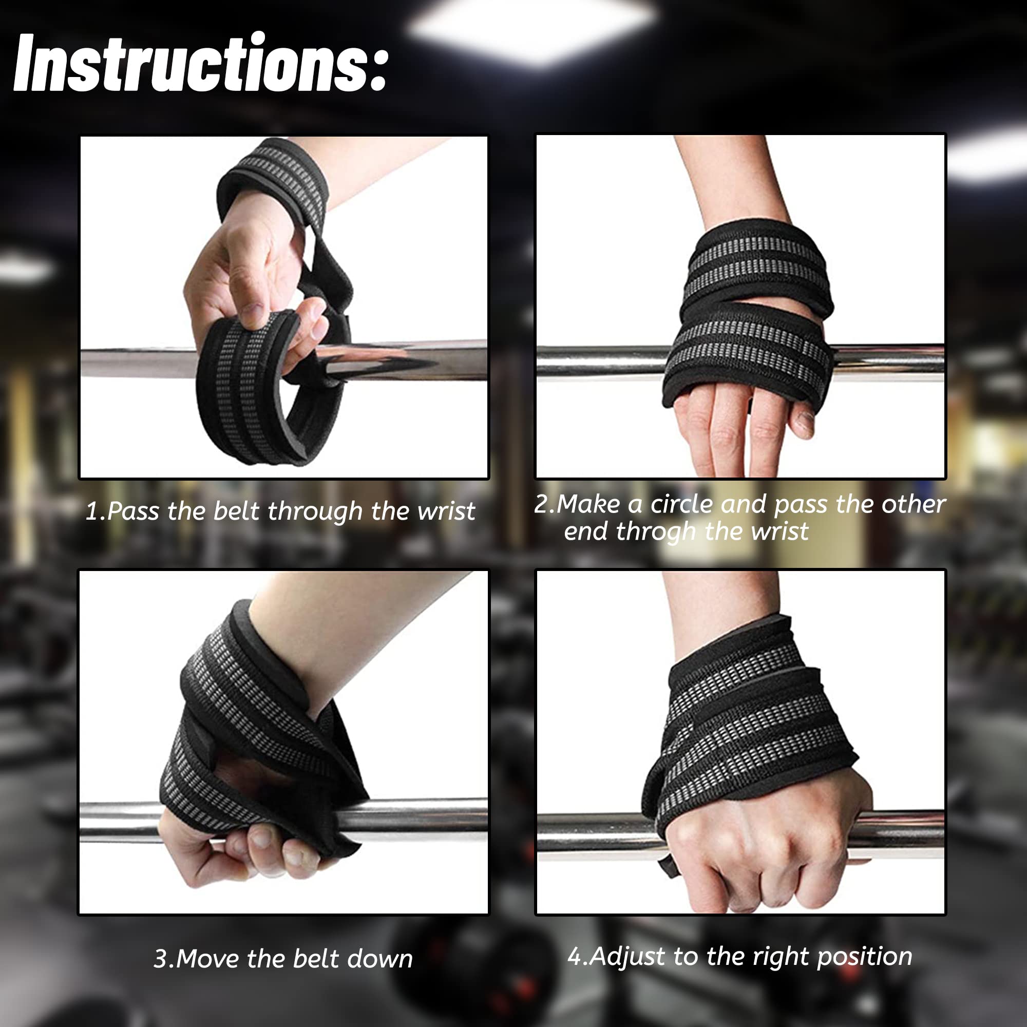 Cinghie Sollevamento Pesi Imbottite - Per Deadlift, Powerlifting E Bodybuilding, Unisex - Foto 5