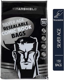 TitanShield Silver Age Re-Sealable Comic Book Bags (150 Count)