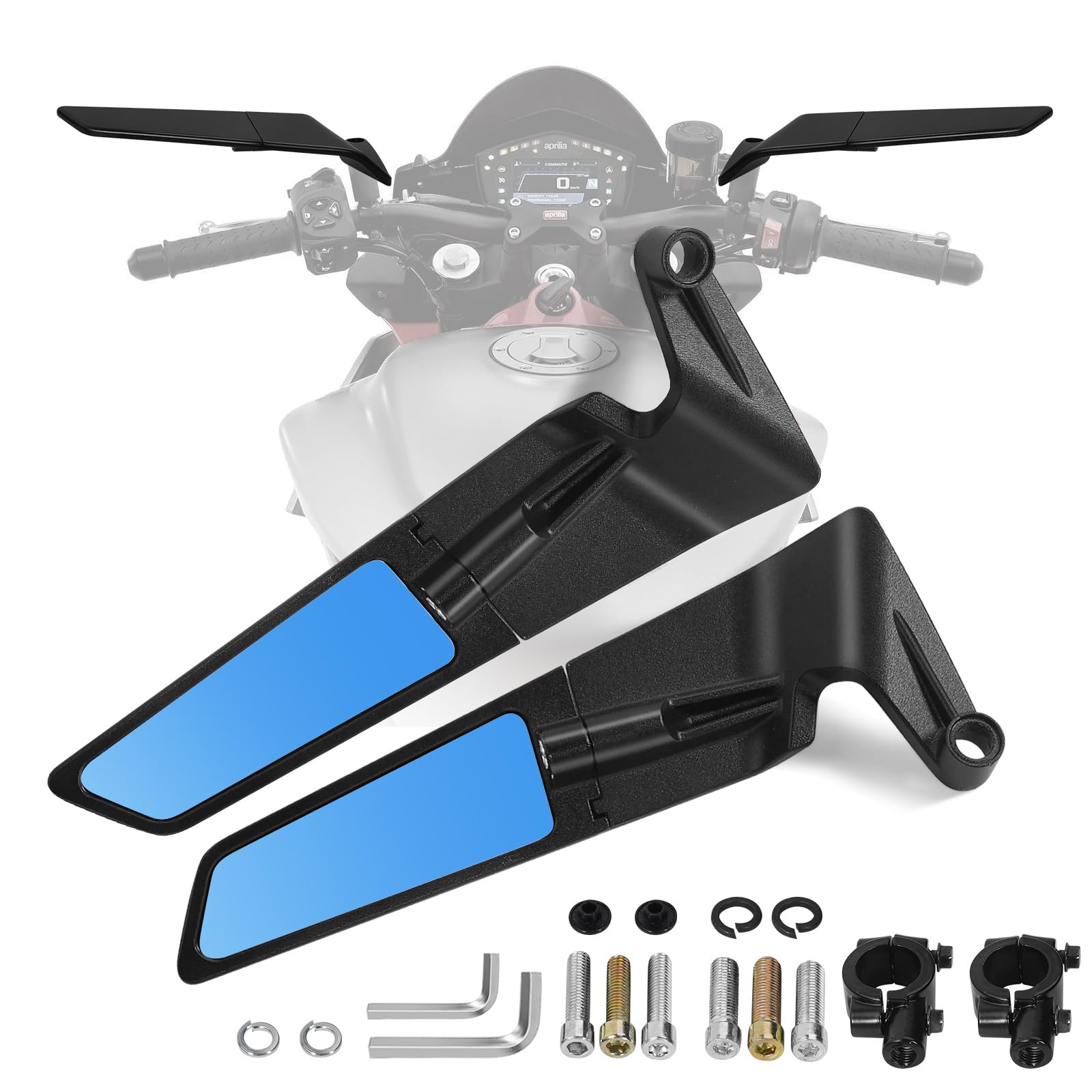 Rétroviseurs Moto Universels Pliables – 8mm Et 10mm, Réglage 360°, Vue HD – Compatibles Moto, Motoneige, VTT