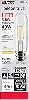 Vista 2 de Satco S21344/06 - Bombillas LED E26 de 5.5 W, 2700 K, clasificación de 15000 horas, regulables
