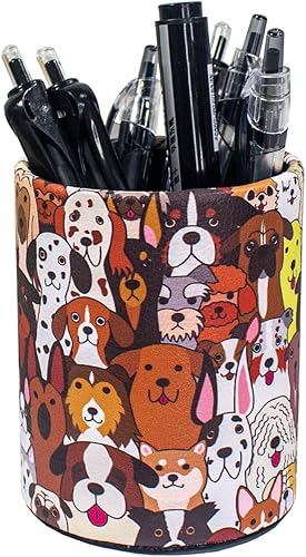 FowardDecor - Soporte redondo para lápices, de piel sintética, organizador de bolígrafos, suministros de almacenamiento, caja de bolígrafos, lindo