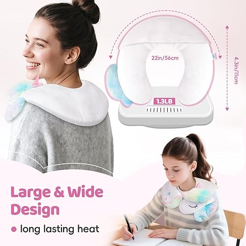 Miniatura 7 de Hilph Almohadilla térmica para microondas para aliviar el dolor de cuello, almohada térmica para microondas para terapia de calor húmedo con fundas