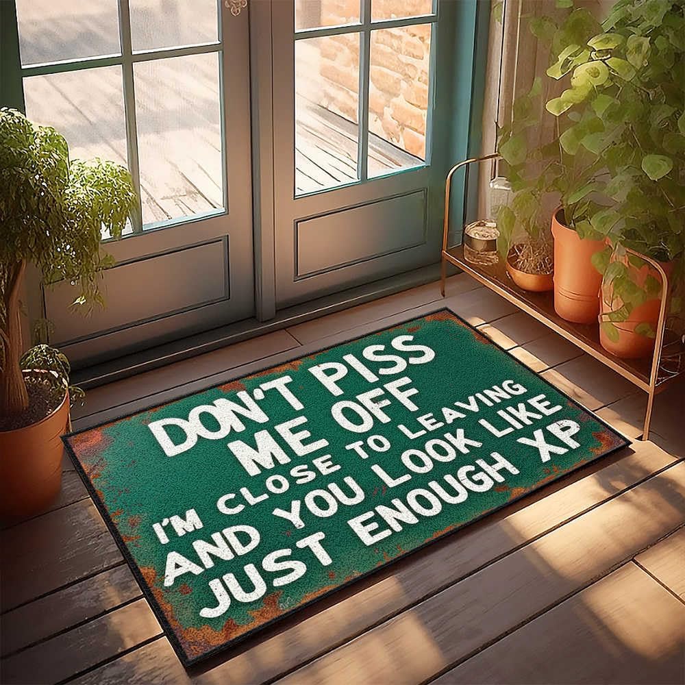 Farmhouse Bath Mat Annoy Me at Your Own Risk Doormat Spring Outdoor Mat Outdoor Runner Rug(65X90CM)