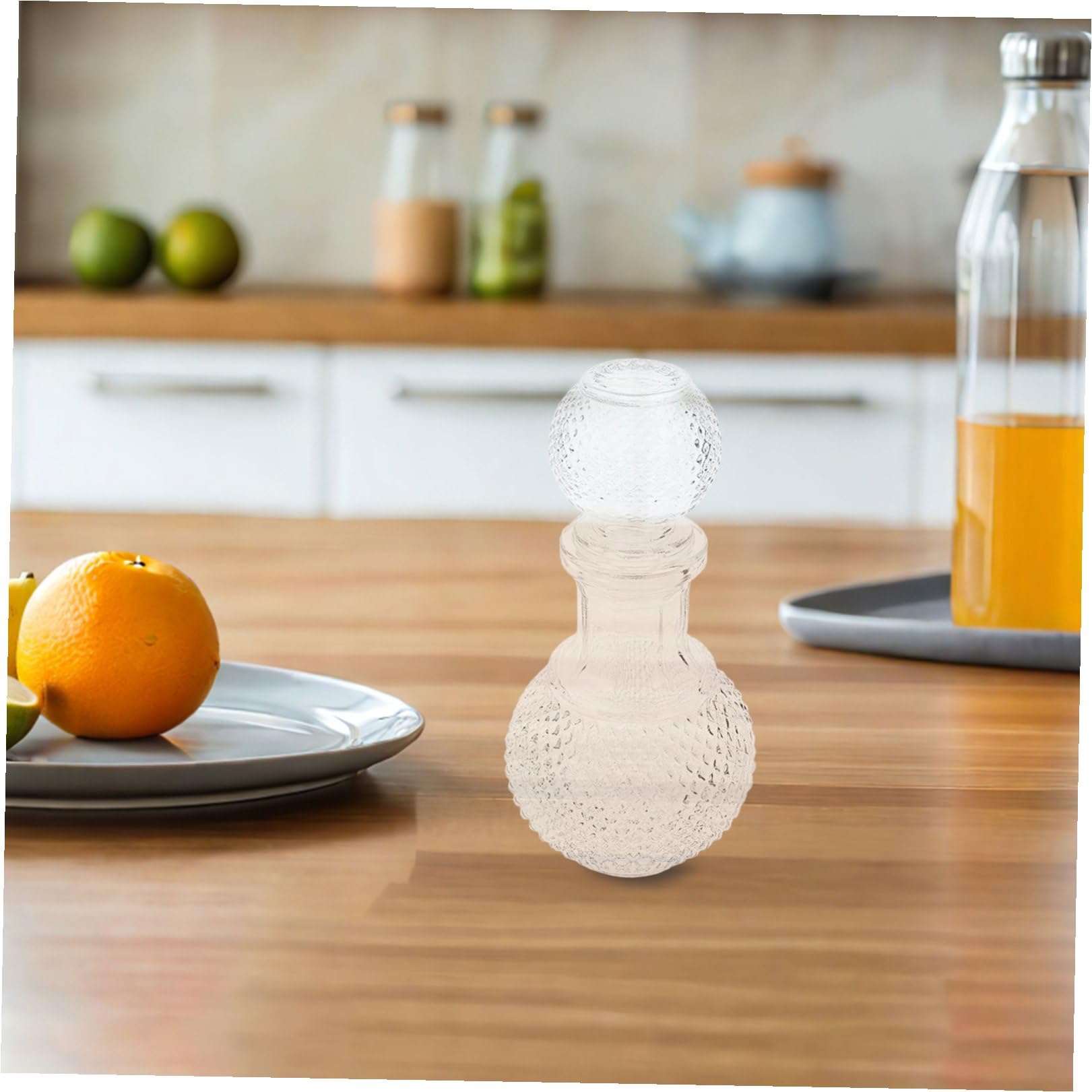 LIFKOME 2 pezzi Decanter in Vetro Trasparente per Whisky e Vino Bottiglie Spesse per Bar Ristorante e Casa Design Creativo Elegante per Conservare e Aromatizzare Liquori