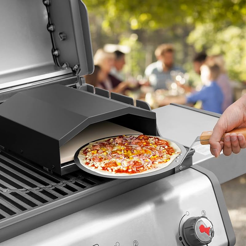 Onlyfire Pizzasütő Fedél Gázgrillhez Pizzakővel és Lapáttal