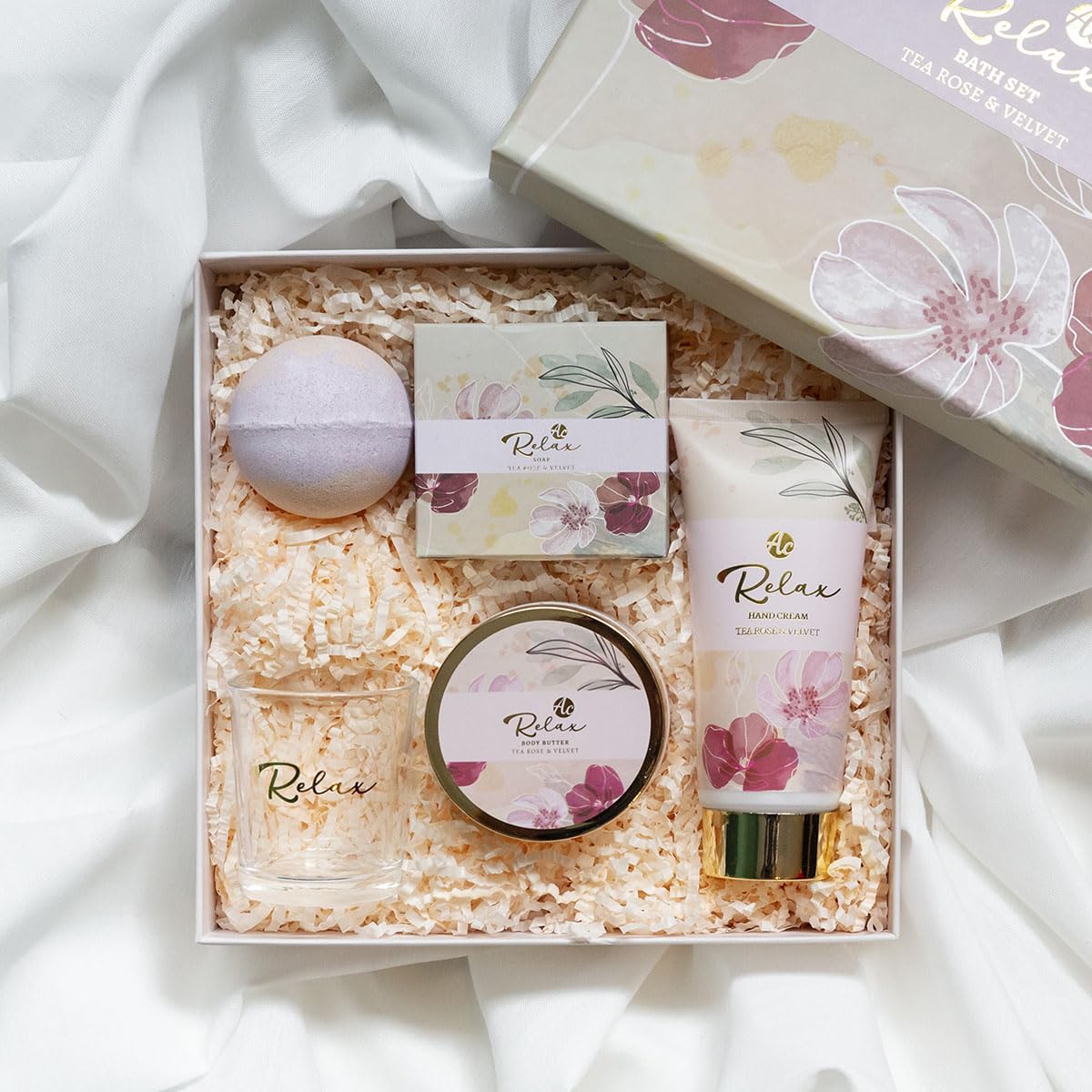 El set de regalo Accentra RELAX, una invitación al autocuidado con aroma a Rosa y Terciopelo.