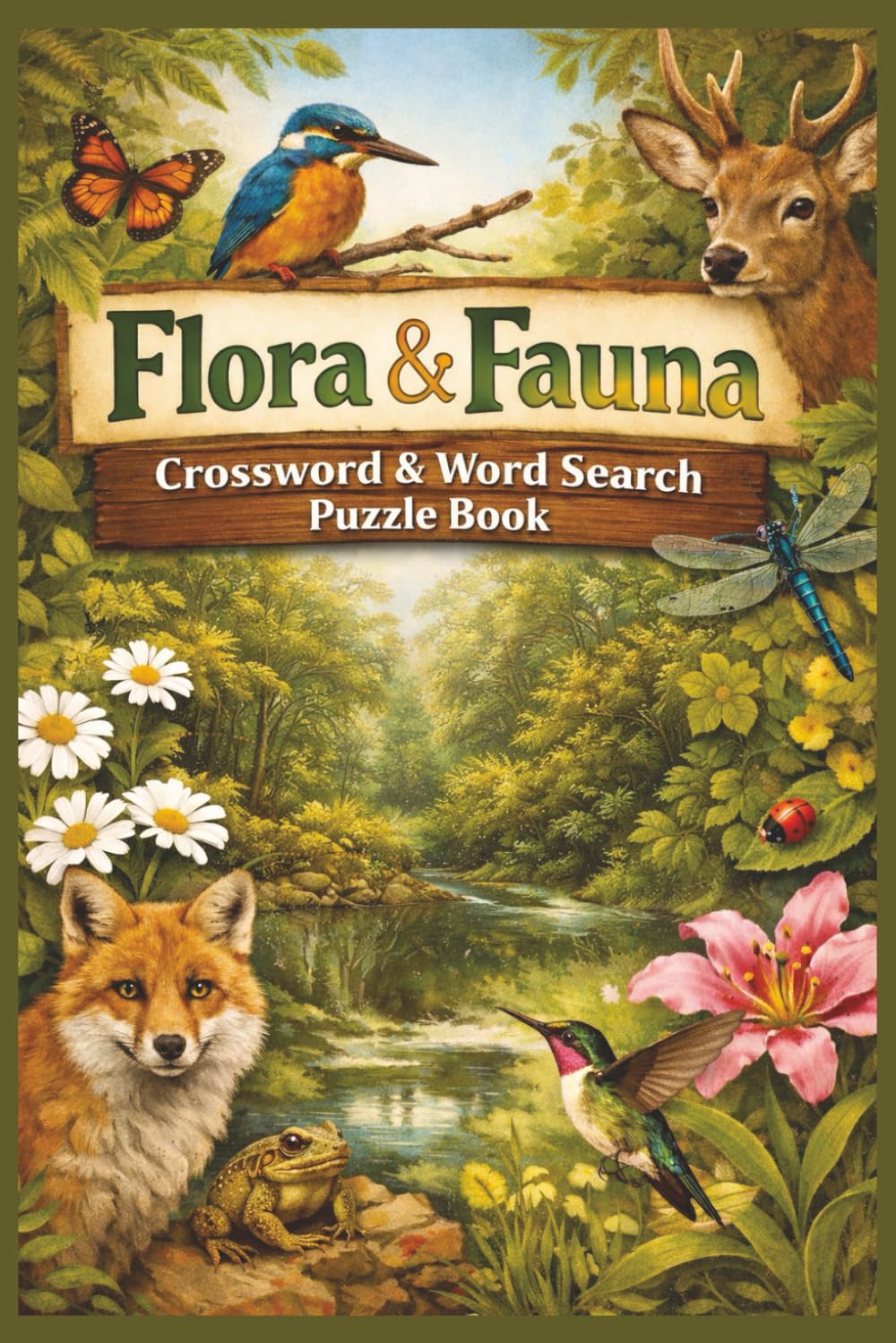 Flora&Fauna: Crossword & Word Search Puzzle BookvAbout Plants, Animals, Forests and Wildlife | 6x9 Inches | 55 +, 120 pages | for Nature Lovers and Free Time