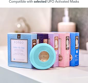 Foreo Ufo Mini Full Facial Led Mask Treatment, Red Light Therapy, Face Masks Beauty Treatment, Korean Skincare, Thermotherapy & Face Massager, Moisturiser, Increased Skin Care Absorption, Pearl Pink