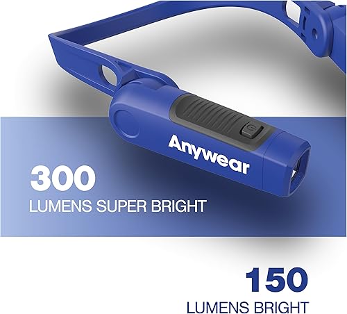 Miniatura 2 de EZRED Anywear - Luz magnética brillante para el cuello con luces desmontables para iluminación manos libres, color negro y azul