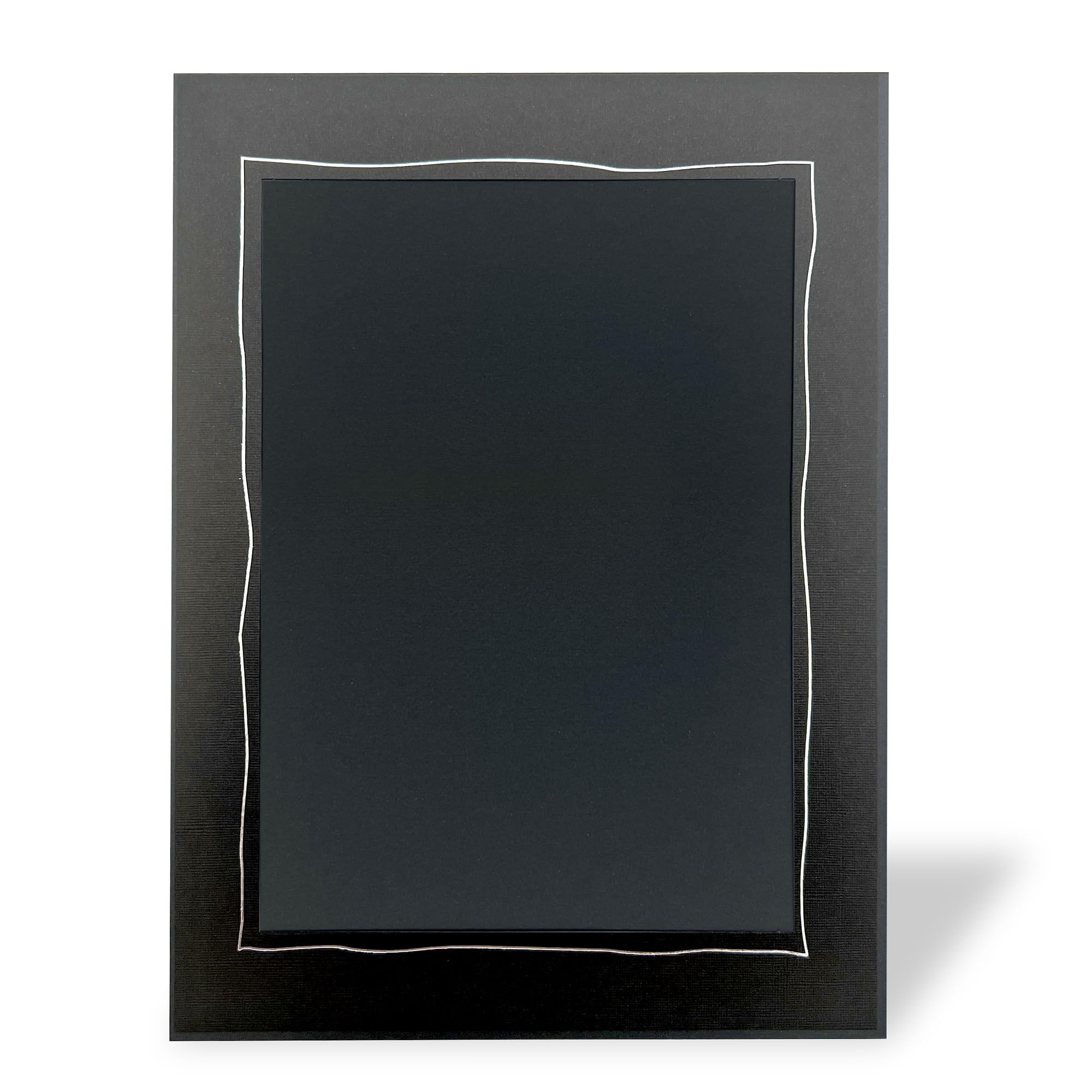 100 Stück Endlosleporello Leinen schwarz Silberprägung Welle für Bilder 13x18 cm nach Bedarf teilbar für Fotosammlungen, persönliches Geschenk für viele Anlässe