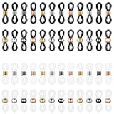 Gtziqa Eyeglass Chain Ends, 50 Pcs Adjustable Silicone Eyeglasses Chain Connector Anti Slip Glasses Chains Rubber Loops Eyeglass Strap Retainer for Eye Glasses Sunglasses Holder Necklace Chains