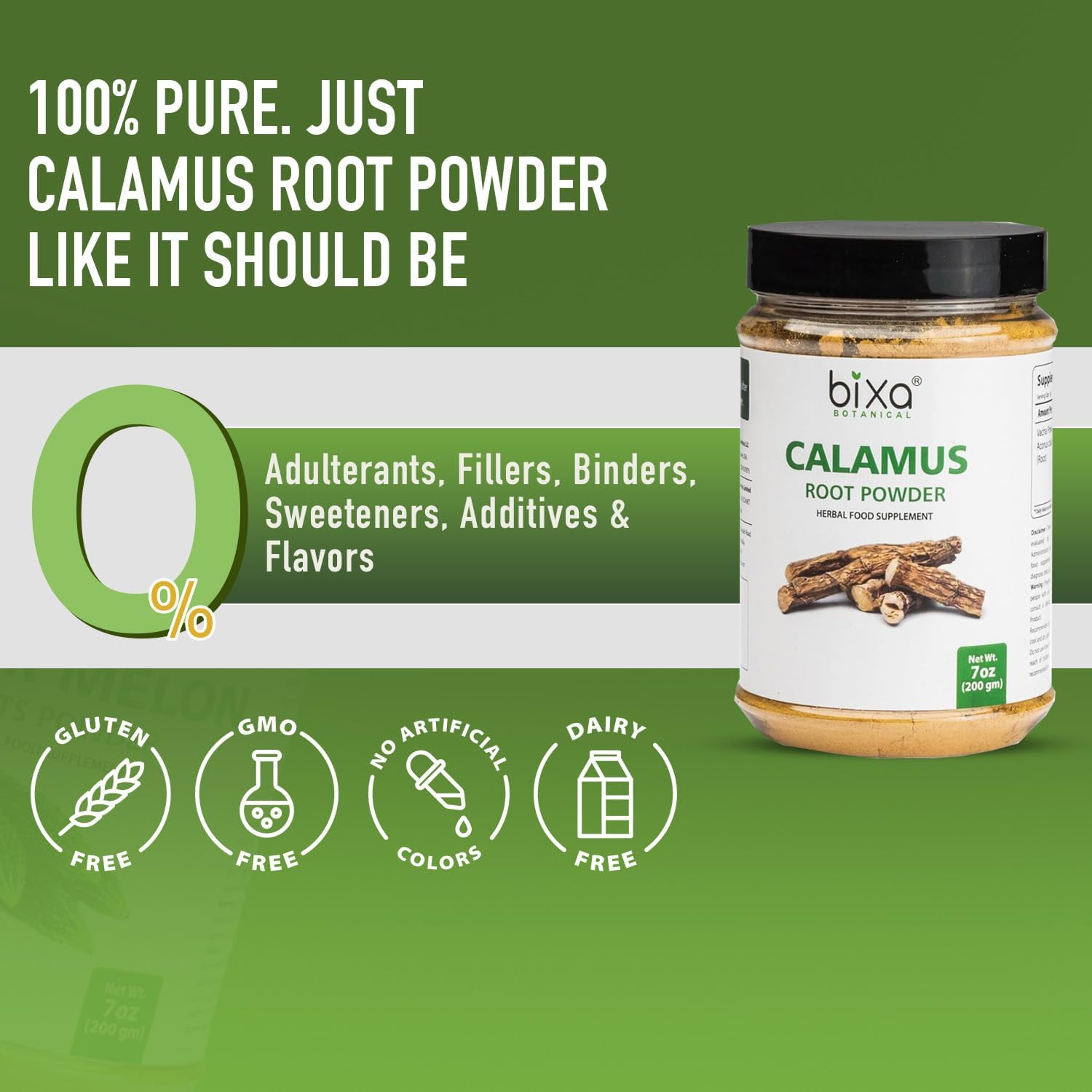 bixa BOTANICAL Calamus Root – Natural Root Powder for Gut Health and Focus Support – Vegan, Non-GMO, Steam Treated, Gluten Free Herbal Supplement – 7 oz - Image 5