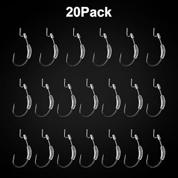 Weighted EWG Worm Hooks, Weedless Swimbait Hooks